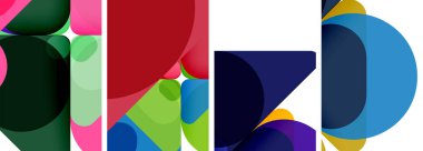 Duvar kağıdı, kartvizit, kapak, poster, afiş, broşür, başlık, web sitesi için renkli parlak geometrik soyut kompozisyonlar