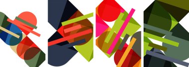 Duvar kağıdı, kartvizit, kapak, poster, afiş, broşür, başlık, web sitesi için kare ve yuvarlak şekilli geometrik poster