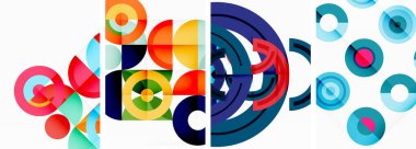 Duvar kâğıdı, kartvizit, kapak, poster, afiş, broşür, başlık, web sitesi için arka planda yuvarlak geometrik elemanlar ve daireler