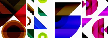 Duvar kağıdı, kartvizit, kapak, poster, afiş, broşür, başlık, web sitesi için üçgen poster seti