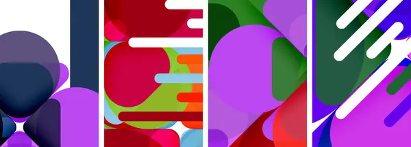 Kleurrijke Geometrische Abstracte Composities Voor Behang Visitekaartje Omslag Affiche Banner — Stockvector