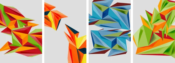 Triangle Low Poly Mosaic Posters Vector Illustration Wallpaper Banner Background — Stock Vector