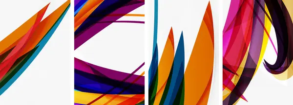 Cartazes Onda Coloridos Abstratos Para Papel Parede Cartão Visita Capa — Vetor de Stock