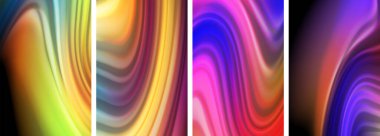 Gökkuşağı renkli sıvı. Duvar kağıdı, kartvizit, kapak, poster, afiş, broşür, başlık, web sitesi için dalga çizgileri posteri