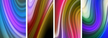 Gökkuşağı renkli sıvı. Duvar kağıdı, kartvizit, kapak, poster, afiş, broşür, başlık, web sitesi için dalga çizgileri posteri