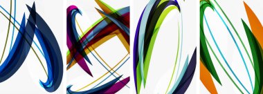 Duvar kağıdı, kartvizit, kapak, poster, afiş, broşür, başlık, web sitesi için renkli dalga çizgileri afişi