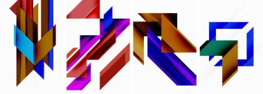 Duvar kağıdı, kartvizit, kapak, poster, afiş, broşür, başlık, web sitesi için üçgen poster seti