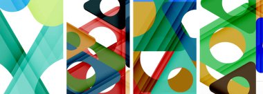 Soyut arkaplan seti, üçgenlerin dinamik etkileşimini gösteriyor. Modern tasarım ve geometrik cazibenin birleşimi