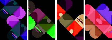 Kareler ve dairelerle Geometrik renkli posterler