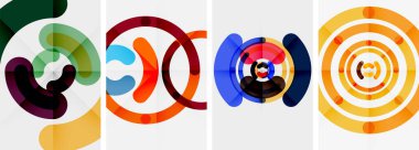 Çizgi tasarım çember posterleri. Duvar kağıdı, bayrak, arkaplan, kart, kitap illüstrasyonu için vektör illüstrasyonu, iniş sayfası