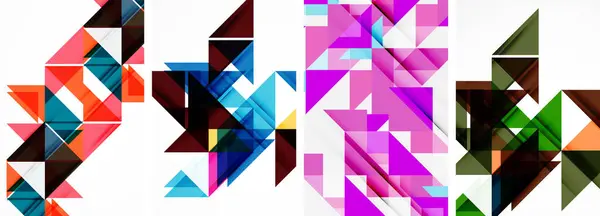 Triangolo Poster Sfondo Geometrico Set — Vettoriale Stock