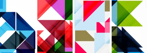 Triangolo Poster Sfondo Geometrico Set — Vettoriale Stock