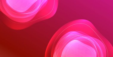 Parlak efektli, şeffaf, akışkan sıvı şekilleri geometrik arka plan. Dalgalı çizgiler yuvarlak. Duvar kağıdı, bayrak, arkaplan, kart, kitap illüstrasyonu için vektör illüstrasyonu, iniş sayfası