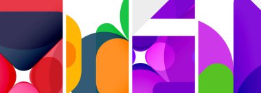 Duvar kağıdı, kartvizit, kapak, poster, afiş, broşür, başlık, web sitesi için renkli parlak geometrik soyut kompozisyonlar