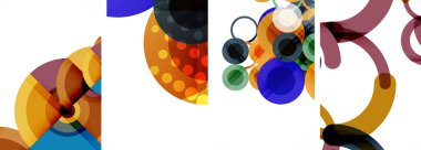 Etkileyici geometrik soyut posterler. Büyüleyici daireler, her bir dizayn şekil ve rengin uyumlu bir karışımı. Tasarımınızı modern, görsel olarak çarpıcı sanatla yükseltin