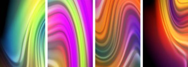 Gökkuşağı renkli sıvı. Duvar kağıdı, kartvizit, kapak, poster, afiş, broşür, başlık, web sitesi için dalga çizgileri posteri