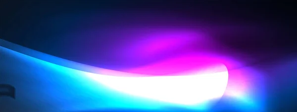 Neonlicht Glühende Wellen Und Linien Hintergrund Set Für Tapete Visitenkarte — Stockvektor