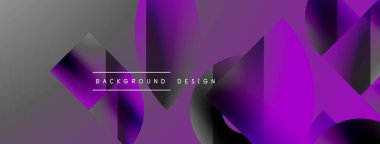 Üçgenler, çizgiler ve yuvarlak şekiller - dinamik geometrik soyut arkaplan. Duvar kağıdı, afiş, arkaplan, iniş sayfası, duvar sanatı, davetiye, baskılar için görsel senfoni