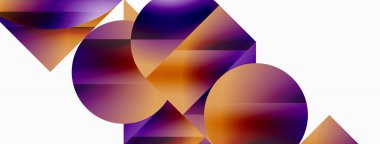 Serene gradyan şablonu. Çemberler ve üçgenler minimalist mükemmellikte karışıyor. Biçim ve renklerin nazik bir şekilde birleşmesi dengeli ama büyüleyici bir zemin oluşturur, modern karmaşıklığı somutlaştırır.