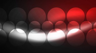 Parlak Işık Neon Baloncuk Çemberleri. Duvar kağıdı, bayrak, arkaplan, kart, kitap illüstrasyonu için vektör illüstrasyonu, iniş sayfası