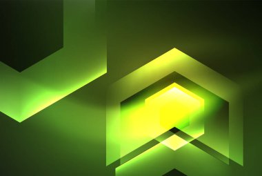 Arrow altıgen neon ışığı arka planı parlatır. Duvar kağıdı, bayrak, arkaplan, kart, kitap illüstrasyonu için vektör illüstrasyonu, iniş sayfası