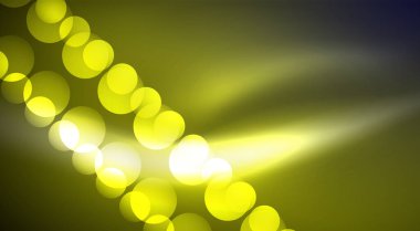 Parlak Işık Neon Baloncuk Çemberleri. Duvar kağıdı, bayrak, arkaplan, kart, kitap illüstrasyonu için vektör illüstrasyonu, iniş sayfası