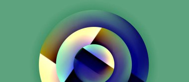 Parlak metal parlayan daireler geometrik arka plan. Asgari soyut kompozisyon. Duvar kağıdı, bayrak, arkaplan, kart, kitap illüstrasyonu için vektör illüstrasyonu, iniş sayfası