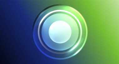 Metnin ya da ürün sunumu için neon cam daire telif alanı geometrik arkaplan. Duvar kağıdı, bayrak, arkaplan, kart, kitap illüstrasyonu için vektör illüstrasyonu, iniş sayfası