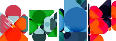 Duvar kağıdı, kartvizit, kapak, poster, afiş, broşür, başlık, web sitesi için renkli parlak geometrik soyut kompozisyonlar