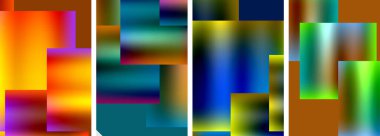 Renkli metal kare soyut poster arkaplanı