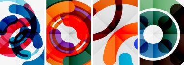 Çizgi tasarım çember posterleri. Duvar kağıdı, bayrak, arkaplan, kart, kitap illüstrasyonu için vektör illüstrasyonu, iniş sayfası