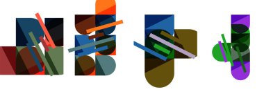 Duvar kağıdı, kartvizit, kapak, poster, afiş, broşür, başlık, web sitesi için kare ve yuvarlak şekilli geometrik poster