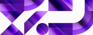 Parlak daire, kare, üçgen minimalist geometrik arkaplanı şekillendirir. Gösterişli, çağdaş tasarım dijital tasarımlar, sunumlar, web sitesi afişleri, sosyal medya paylaşımları için biraz sofistike