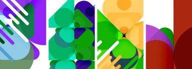 Duvar kağıdı, kartvizit, kapak, poster, afiş, broşür, başlık, web sitesi için renkli parlak geometrik soyut kompozisyonlar