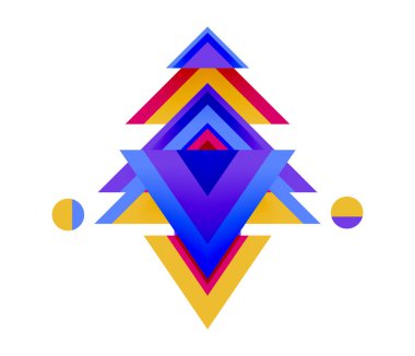 Noel ağacı. Yeni yıl kavramının soyut geometrik üçgenleri