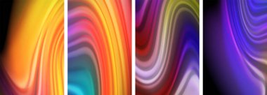 Gökkuşağı renkli sıvı. Duvar kağıdı, kartvizit, kapak, poster, afiş, broşür, başlık, web sitesi için dalga çizgileri posteri