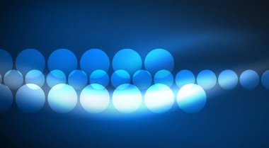 Parlak Işık Neon Baloncuk Çemberleri. Duvar kağıdı, bayrak, arkaplan, kart, kitap illüstrasyonu için vektör illüstrasyonu, iniş sayfası