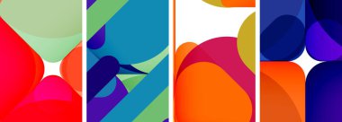 Duvar kağıdı, kartvizit, kapak, poster, afiş, broşür, başlık, web sitesi için renkli parlak geometrik soyut kompozisyonlar