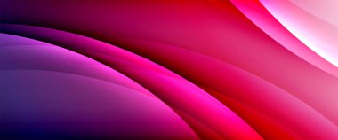 Değişken renk arkaplanındaki dinamik dalgalar. Duvar kağıdı, bayrak, arkaplan, kart, kitap illüstrasyonu için vektör illüstrasyonu, iniş sayfası