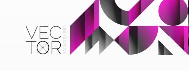 Dijital tasarımlar, sunumlar, web sitesi afişleri, sosyal medya paylaşımları için çok yönlülük ve görsel cazibe sağlayan, minimalist soyut tuval üzerinde geometrik biçimlerin Amalgamatasyonu