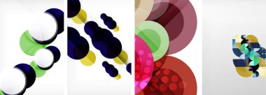 Etkileyici geometrik soyut posterler. Büyüleyici daireler, her bir dizayn şekil ve rengin uyumlu bir karışımı. Tasarımınızı modern, görsel olarak çarpıcı sanatla yükseltin