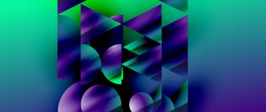 Birbirine kenetlenmiş üçgenler ve dairelerden oluşan büyüleyici soyut arkaplan, hem zerafet hem de modernlik saçan şaşırtıcı şekiller ve desenler oluşturur.