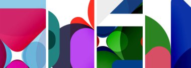 Duvar kağıdı, kartvizit, kapak, poster, afiş, broşür, başlık, web sitesi için renkli parlak geometrik soyut kompozisyonlar