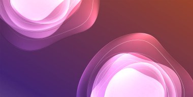 Parlak efektli, şeffaf, akışkan sıvı şekilleri geometrik arka plan. Dalgalı çizgiler yuvarlak. Duvar kağıdı, bayrak, arkaplan, kart, kitap illüstrasyonu için vektör illüstrasyonu, iniş sayfası