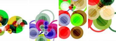 Soyut çember poster setiyle geometrik zarafet dünyası. Çemberler şekiller ve renkler senfonisiyle sarmalanır. Tasarımınız için çağdaş bir görsel ziyafet sunar.