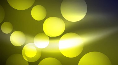 Parlak Işık Neon Baloncuk Çemberleri. Duvar kağıdı, bayrak, arkaplan, kart, kitap illüstrasyonu için vektör illüstrasyonu, iniş sayfası