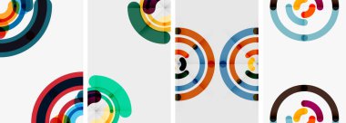 Çizgi tasarım çember posterleri. Duvar kağıdı, bayrak, arkaplan, kart, kitap illüstrasyonu için vektör illüstrasyonu, iniş sayfası