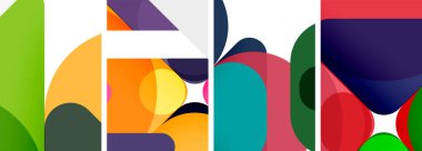 Duvar kağıdı, kartvizit, kapak, poster, afiş, broşür, başlık, web sitesi için renkli parlak geometrik soyut kompozisyonlar