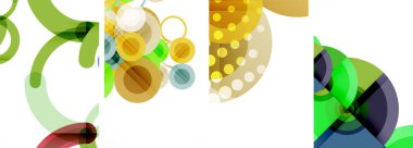 Etkileyici geometrik soyut posterler. Büyüleyici daireler, her bir dizayn şekil ve rengin uyumlu bir karışımı. Tasarımınızı modern, görsel olarak çarpıcı sanatla yükseltin