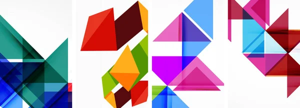 Conjunto Fundo Modelo Capa Cartaz Triângulo Colorido Ilustração Vetorial Para — Vetor de Stock